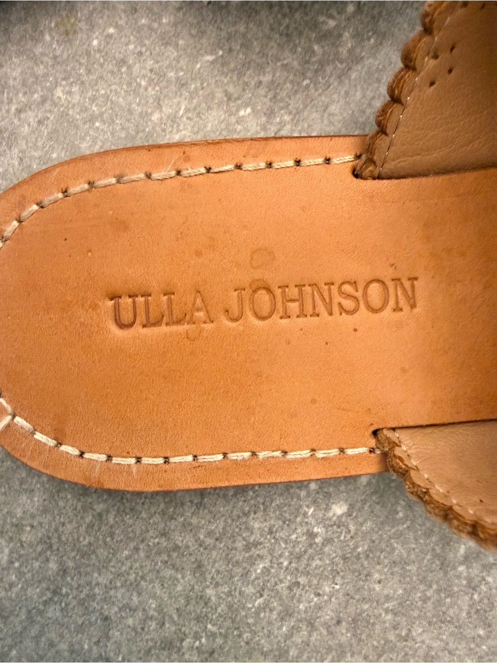 Ulla Johnson Mia Tassel Slide Sandal Cognac Leather Studded EU 37 US 6.5 - Picture 10 of 12